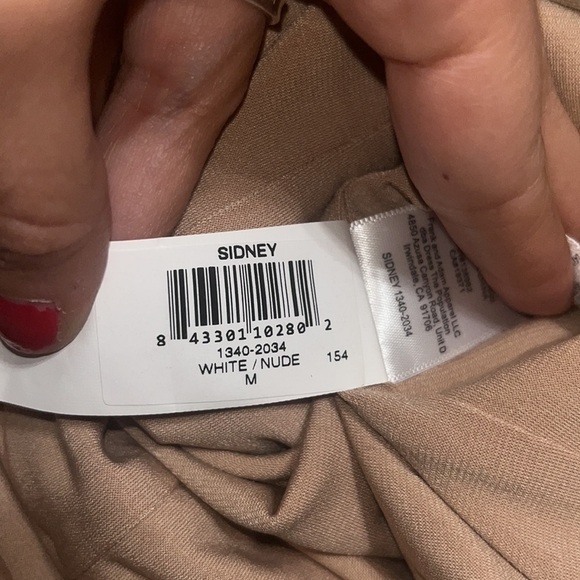 Dress the Population Sidney Floral Appliqué Illusion Sheer Gown White/Nude M - Picture 13 of 13